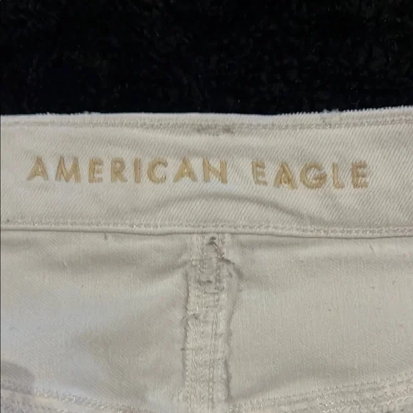 American Eagle Outfitters Bright White Ripped Jean Shorts - Picture 2 of 4